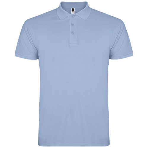 Polo pour homme coton 200gr personnalisé Star ROLY Bleu ciel